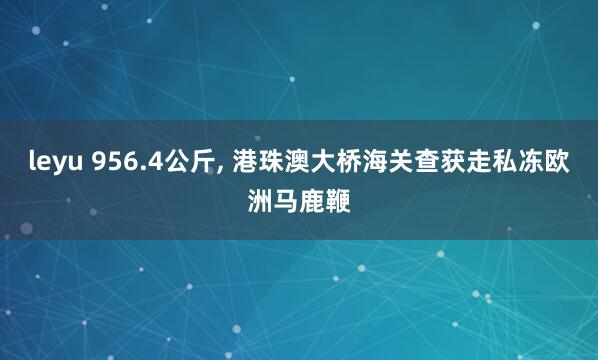 leyu 956.4公斤, 港珠澳大桥海关查获走私冻欧洲马鹿鞭