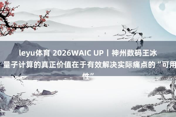 leyu体育 2026WAIC UP丨神州数码王冰峰：量子计算的真正价值在于有效解决实际痛点的“可用性”