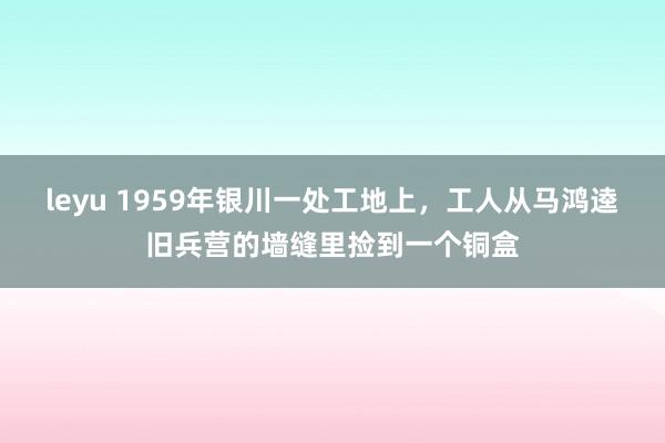 leyu 1959年银川一处工地上，工人从马鸿逵旧兵营的墙缝里捡到一个铜盒