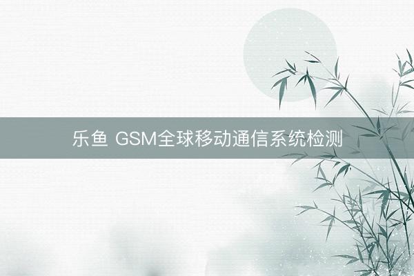 乐鱼 GSM全球移动通信系统检测