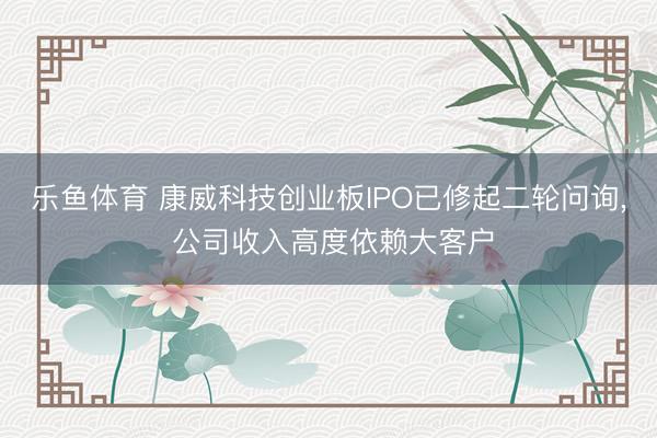 乐鱼体育 康威科技创业板IPO已修起二轮问询， 公司收入高度依赖大客户