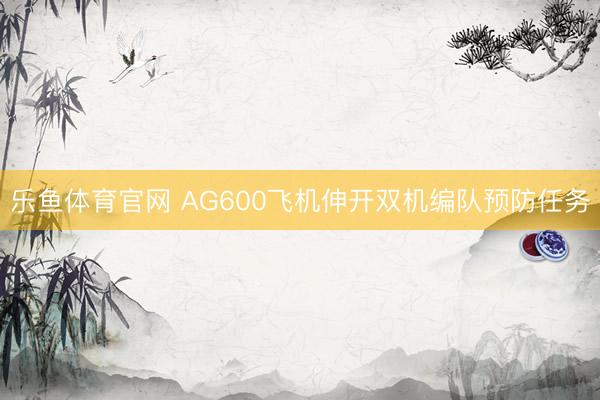 乐鱼体育官网 AG600飞机伸开双机编队预防任务