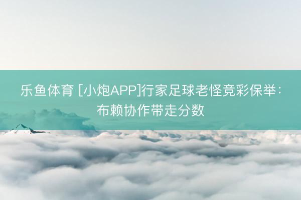 乐鱼体育 [小炮APP]行家足球老怪竞彩保举：布赖协作带走分数