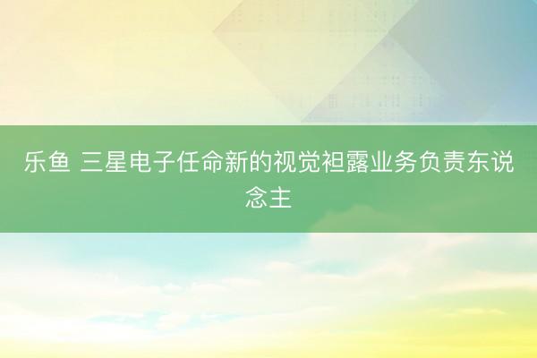 乐鱼 三星电子任命新的视觉袒露业务负责东说念主