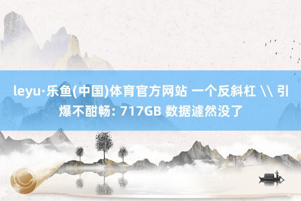 leyu·乐鱼(中国)体育官方网站 一个反斜杠 \ 引爆不酣畅: 717GB 数据遽然没了