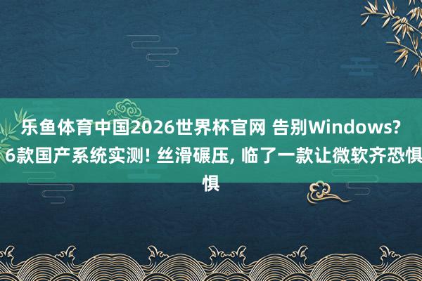 乐鱼体育中国2026世界杯官网 告别Windows? 6款国产系统实测! 丝滑碾压, 临了一款让微软齐恐惧