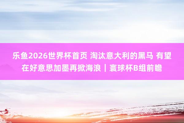 乐鱼2026世界杯首页 淘汰意大利的黑马 有望在好意思加墨再掀海浪｜寰球杯B组前瞻