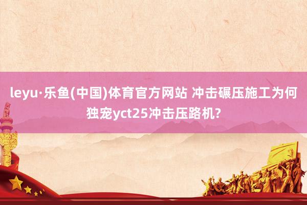 leyu·乐鱼(中国)体育官方网站 冲击碾压施工为何独宠yct25冲击压路机?