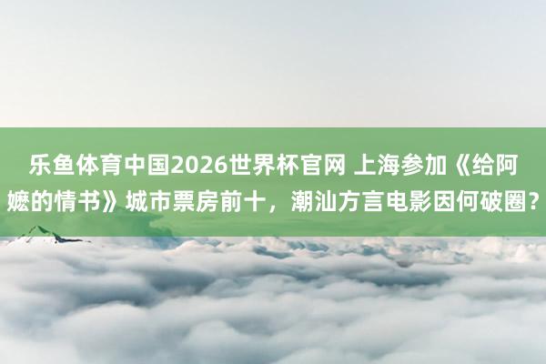 乐鱼体育中国2026世界杯官网 上海参加《给阿嬷的情书》城市票房前十，潮汕方言电影因何破圈？