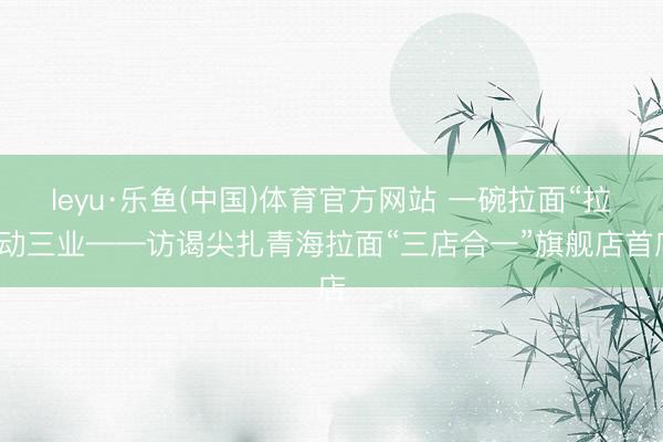 leyu·乐鱼(中国)体育官方网站 一碗拉面“拉”动三业——访谒尖扎青海拉面“三店合一”旗舰店首店