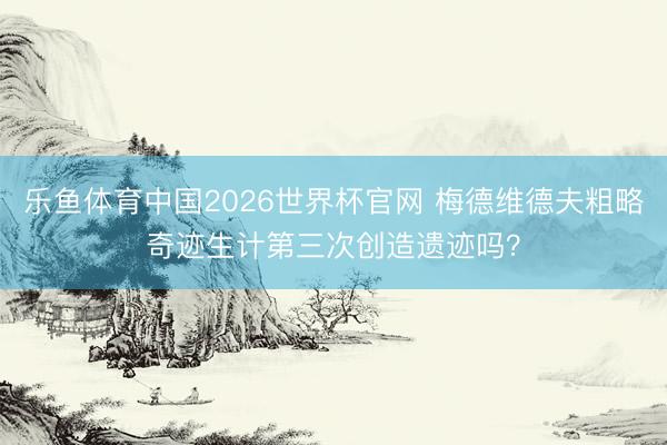 乐鱼体育中国2026世界杯官网 梅德维德夫粗略奇迹生计第三次创造遗迹吗？