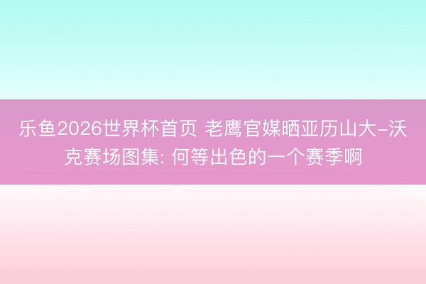 乐鱼2026世界杯首页 老鹰官媒晒亚历山大-沃克赛场图集: 何等出色的一个赛季啊