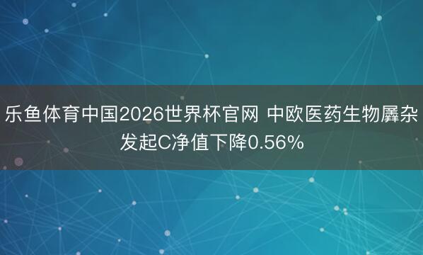 乐鱼体育中国2026世界杯官网 中欧医药生物羼杂发起C净值下降0.56%
